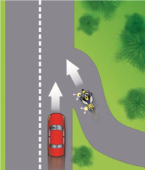 Image of motorcycle merging onto the highway