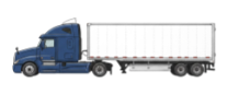 Image of blue semi truck with trailer
