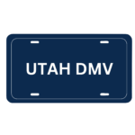 Icon shows license plate with Utah DMV written on it