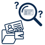 Icon shows magnifying glass with question marks around it and a wallet with a broken lock by it