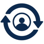 Icon shows a person inside a circle with arrows going around them